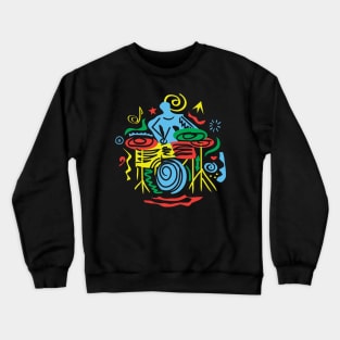 Modern Stylish Drummer Crewneck Sweatshirt